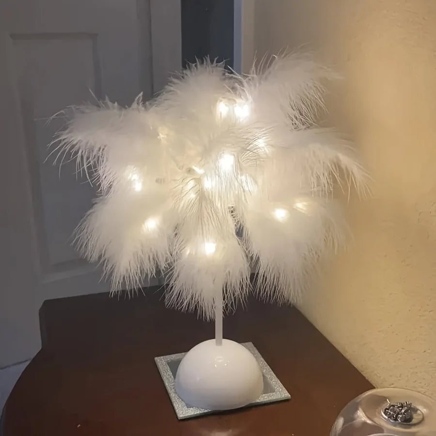 Lumière Feathered Table Lamp