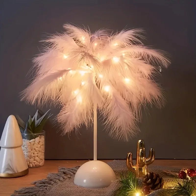 Lumière Feathered Table Lamp