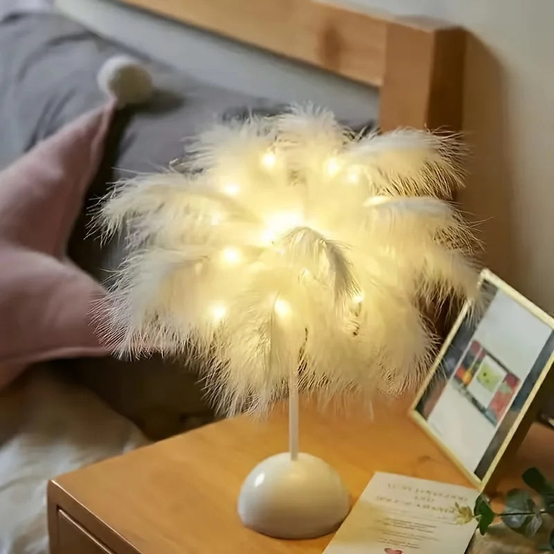 Lumière Feathered Table Lamp