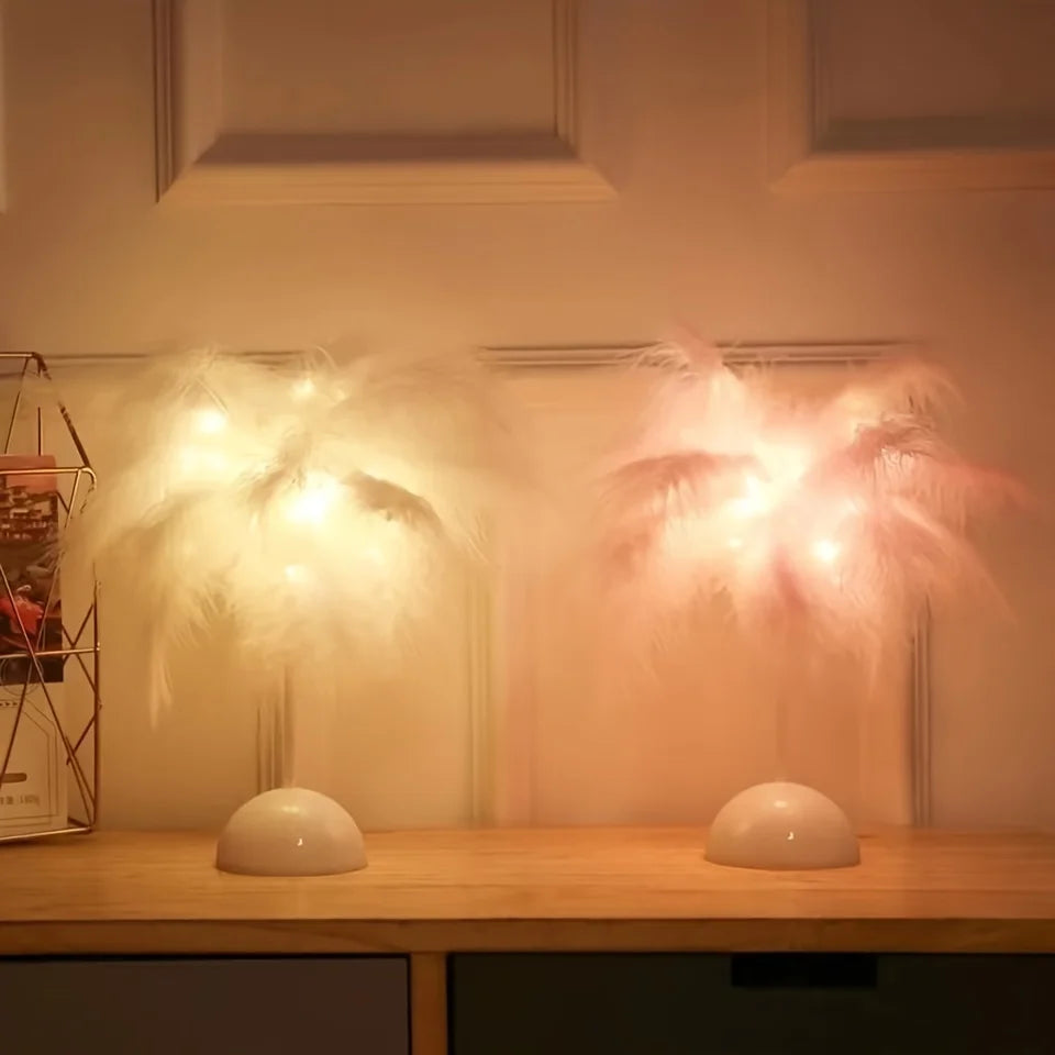 Lumière Feathered Table Lamp